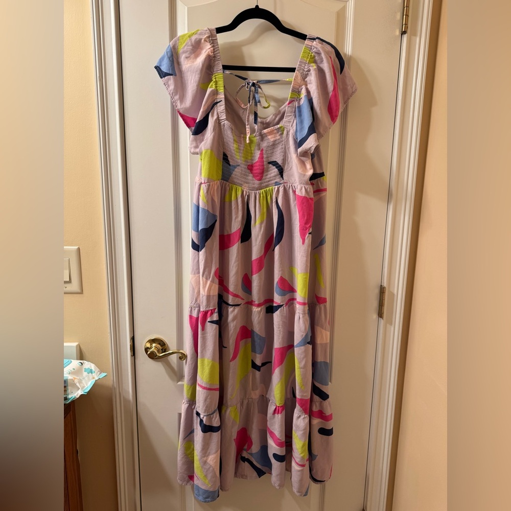 Isabel Maternity by Ingrid+Isabel Women's Maxi  Smocked Back Tie Size Large - Picture 4 of 9